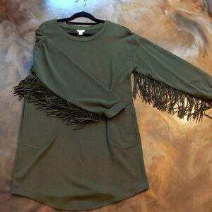 Fringe sweater dress